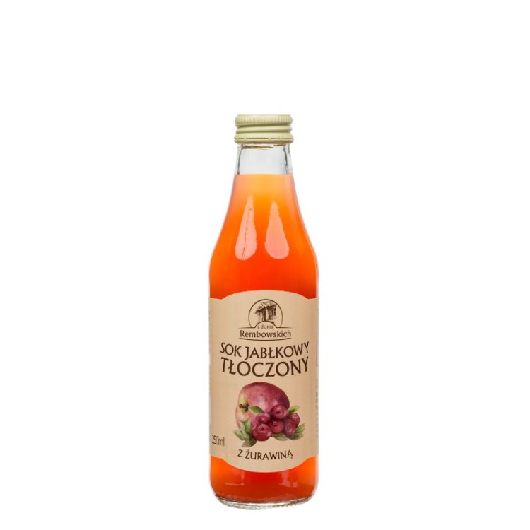 Sok jabłkowy tłoczony z żurawiną 250 ml Sok jabłkowy tłoczony z żurawiną 250 ml