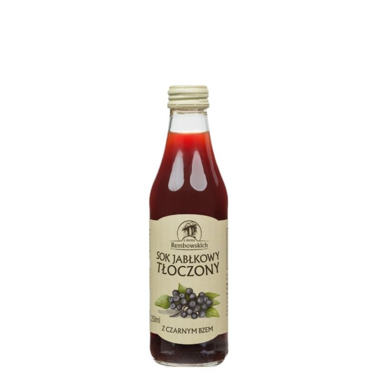 Sok jabłkowy tłoczony z czarnym bzem 250 ml Sok jabłkowy tłoczony z czarnym bzem 250 ml