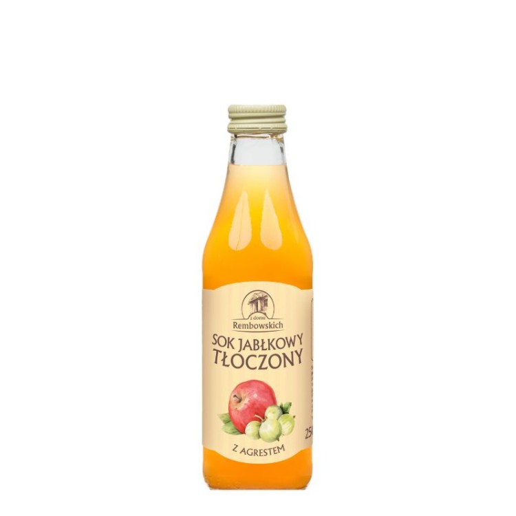 Sok jabłkowy tłoczony z agrestem 250 ml Sok jabłkowy tłoczony z agrestem 250 ml